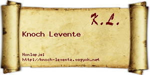 Knoch Levente névjegykártya